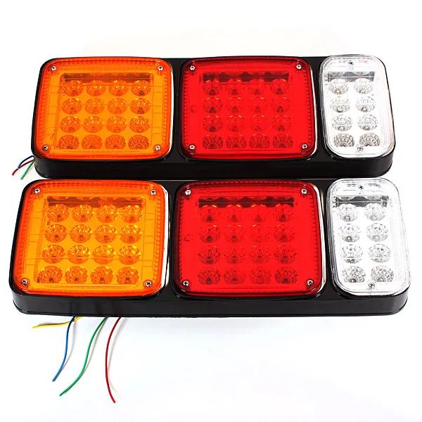 Pair 12v 40 LED Rear Tail Stop Lamps Indicator Reverse Lights Trailer