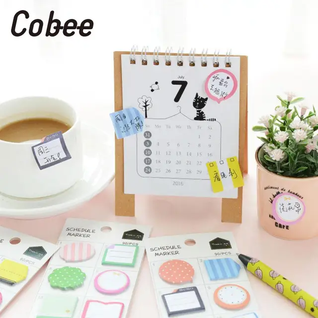 Cobee Schedule Maker Self Adhesive Memo Sticky Notes Bookmark School
