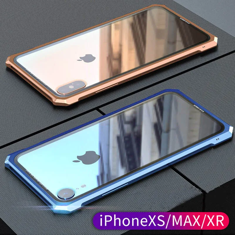 Металлический чехол для iPhone xs чехол Роскошный прозрачный жесткий пластиковый Алюминиевый металлический каркас чехол для iPhone XS чехол для MAX XR тонкий