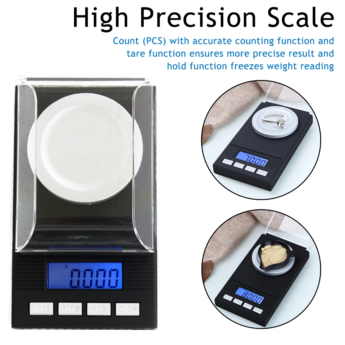 High Precision Portable Mini 20g/50g/100g/0.001g Digital Scale LCD Electronic Capacity Balance Diamond Jewelry Pocket Scale High Precision Portable Mini 20g/50g/100g/0.001g Digital Scale LCD Electronic Capacity Balance Diamond Jewelry Pocket Scale