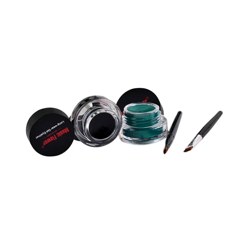 Подводка для глаз профессиональный двойной Косметика Цвет Eye Liner Крем Черный Водонепроницаемый глаз Подводка для глаз и Кофе Цвет LD