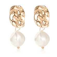 Новые корейские милые Бусы из натурального пресноводного жемчуга золотые Висячие серьги для женщин длинные висячие серьги вечерние ювелирные изделия