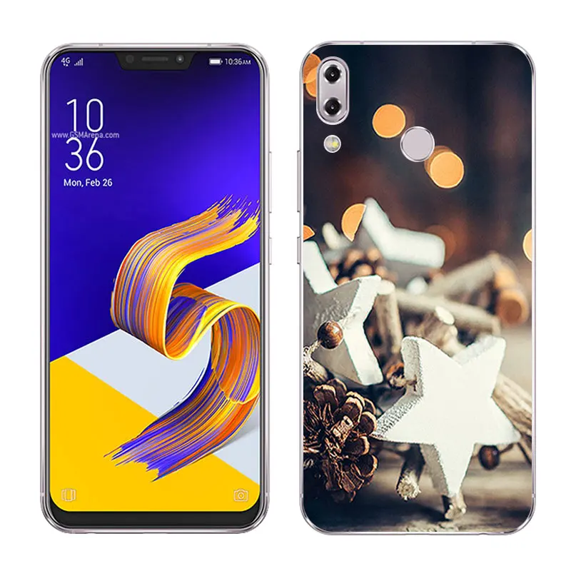 Для Asus Zenfone 5z ZS620KL/Asus Zenfone 5 ZE620KL мягкий чехол для телефона силиконовый для Asus ZS620KL чехол X'mas Day Painted Capa - Цвет: 19