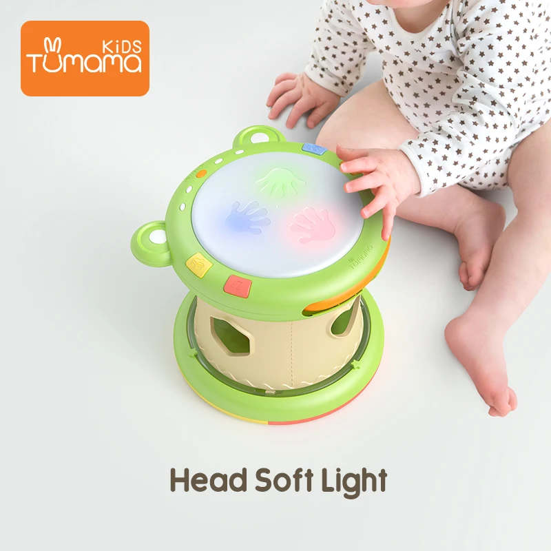 Tanie Tumama Baby zabawki muzyczne bębny ręczne instrumenty muzyczne dla dzieci bęben Pat zabawki dla dzieci 6 12 miesięcy muzyczna zabawka dla dzieci dzieci