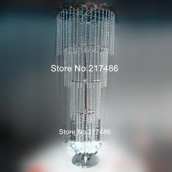 

Luxury gold crystal beaded wedding aisle pillar for weddings decor