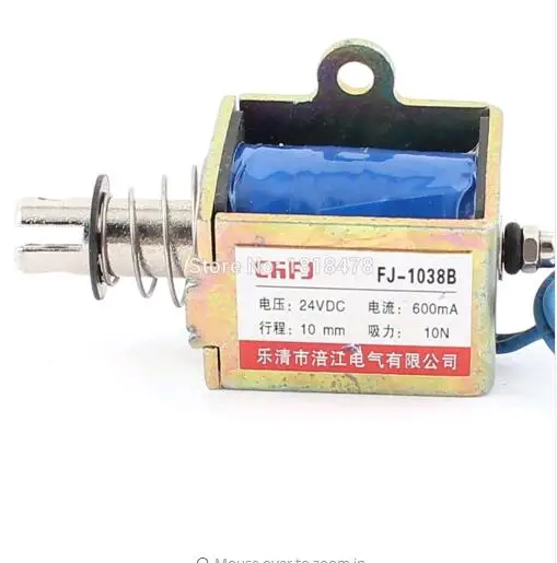 

FJ-1038 Push Pull Type DIY DC Electromagnet Magnet Solenoid 10mm 10N DC 24V 0.6A
