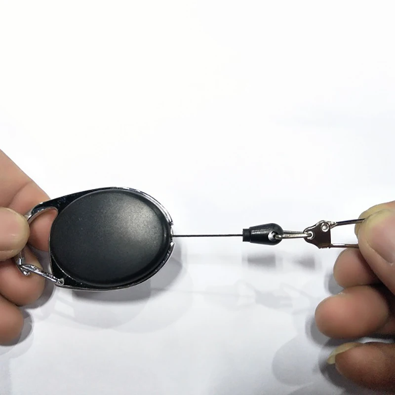 

High Resilience Retractable Key Chain Elastic key chain Nylon Rope keychain