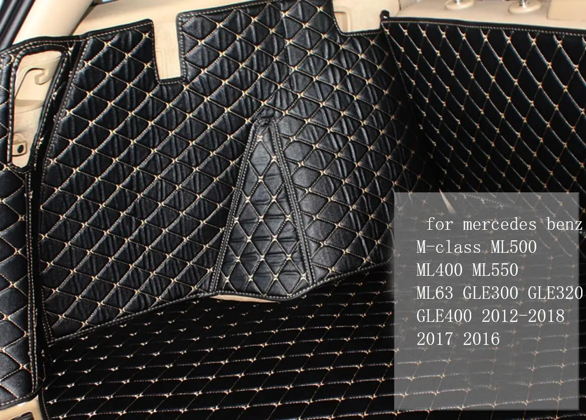 fiber leather car trunk mat for mercedes benz M-class ML500 ML400 ML550 ML63 GLE300 GLE320 GLE400 2012- car accessories