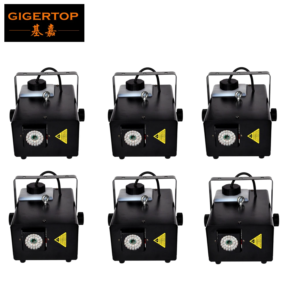 

TIPTOP 6pcs/lot Mini Led Fog Machine Wireless Remote Power ON/OFF Control 900W Led Colorful Gas Jet Machine 110V-240V Smoke Dj