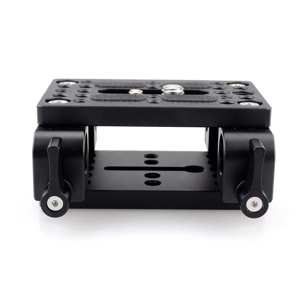 MAGICRIG Camera Mounting Plate Tripod Monopod Mounting Plate with 15mm Rod Clamps Railblock For Rod Support Rail DSLR Camera Rig