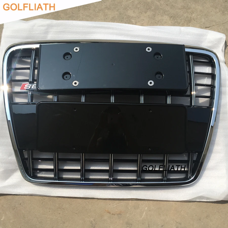 

GOLFLIATH S6 Style chrome frame front grill mesh grille front bumper grills fit for Audi A6 & S6 & RS6 Sedan 4-Door 2005-2011