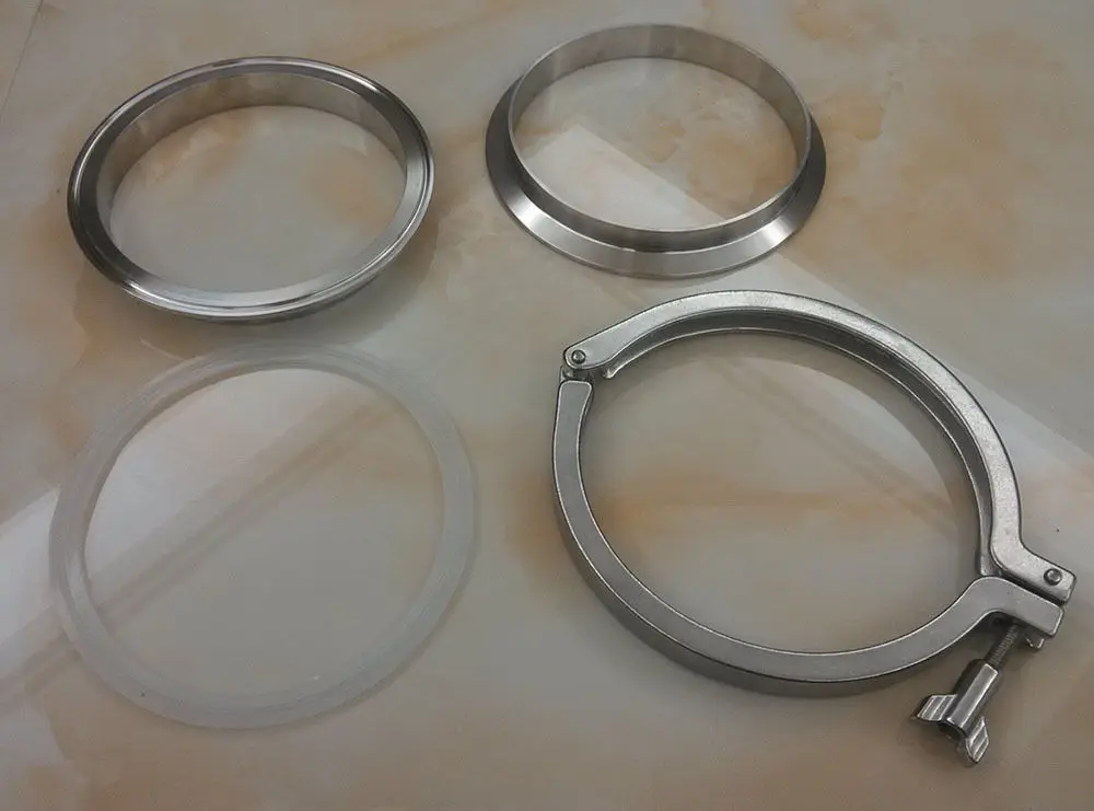 Комплект гигиенических тройных зажимов Triclamp 1 зажим + 2 наконечника прокладка