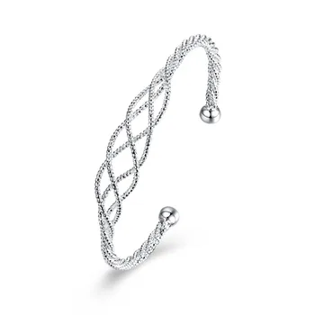 

925 Sterling Silver Jewelry Austrian Crystal Bracelet Link Chain Bracelets Mom Charm Bracelet Gift Simple Wind Line Bracelet