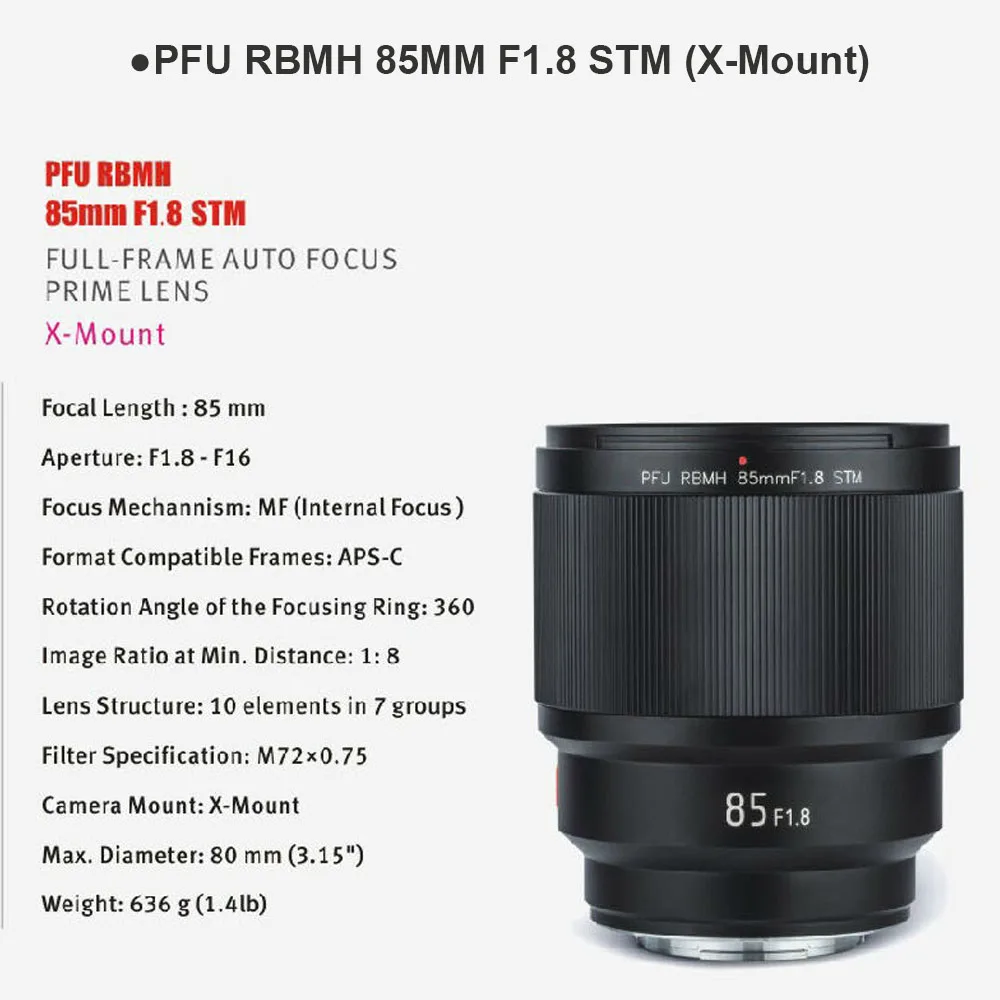 VILTROX 85 мм f/1 8 Полнокадровый ручной объектив с фиксированным фокусом F1.8 для камеры