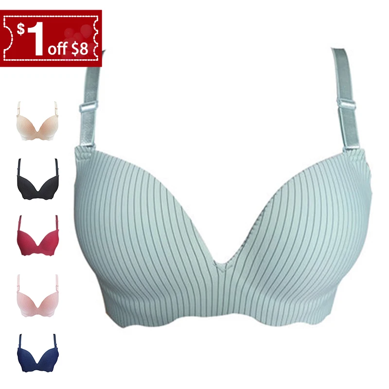 

Seamless Bras For Women Sexy Bra Push Up Lingerie Wireless Bralette Striped Brassiere Female Underwear Fashion Intimates #D