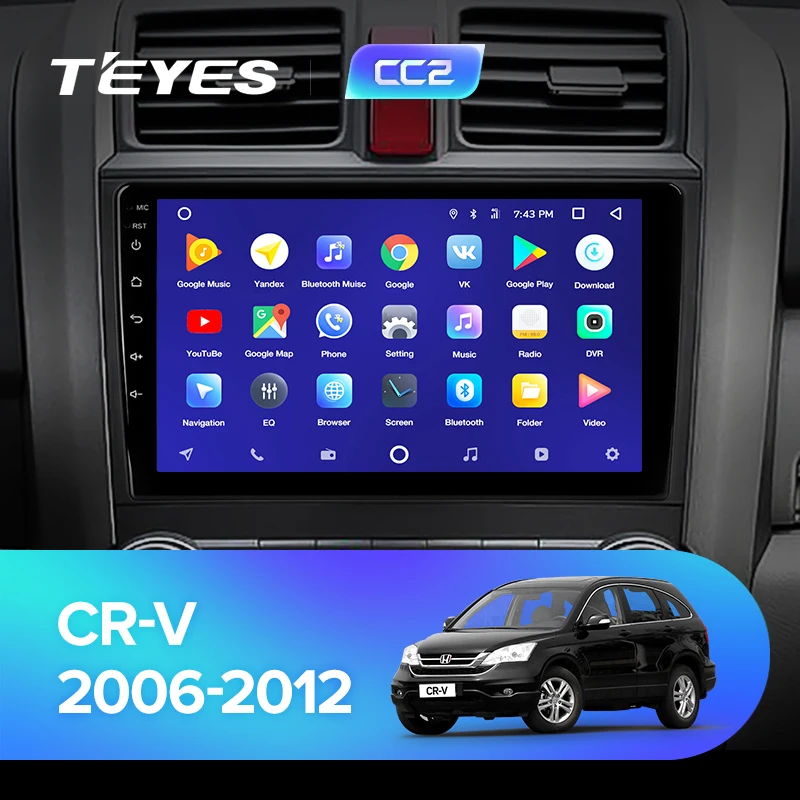 TEYES CC2 Штатная магнитола для Хонда ЦР-В 3 Honda CRV CR-V 3 RE 2006 2007 2008 2010 2012 Android 8.1, до 8-ЯДЕР, до 4+ 64ГБ 32EQ+ DSP 2DIN автомагнитола 2 DIN DVD GPS мультимедиа автомобиля головное устройство