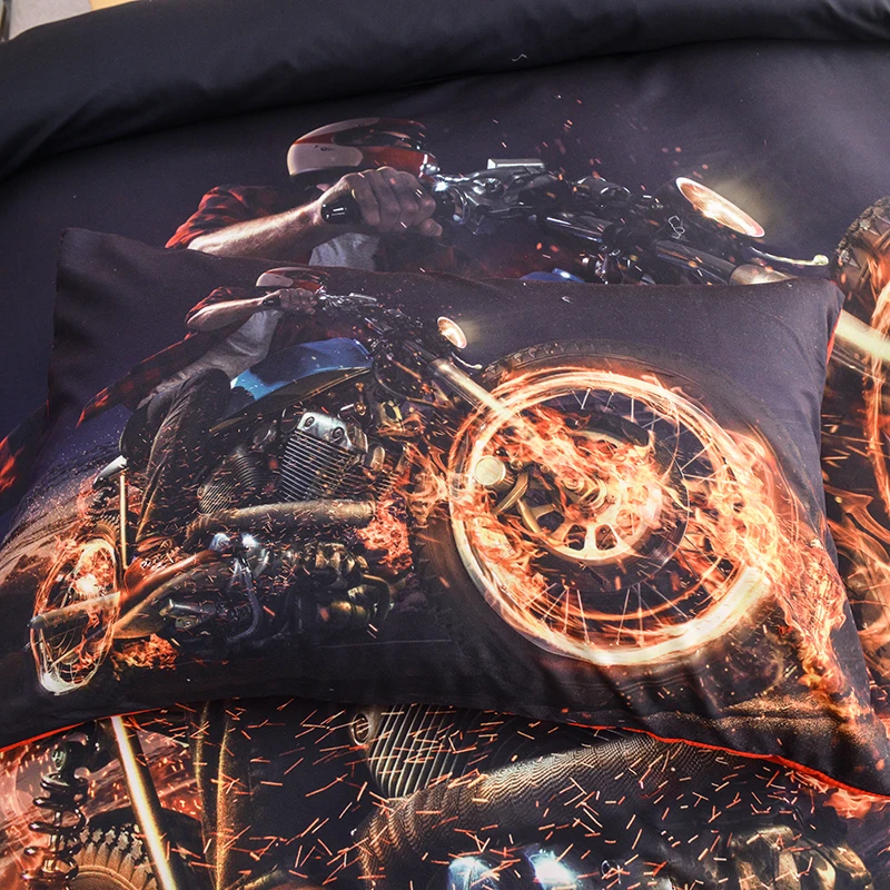 ZEIMON 3D набор модного постельного белья queen Размер мотоциклетный дизайн пододеяльник с рисунком набор с наволочкой постельное белье домашний декор