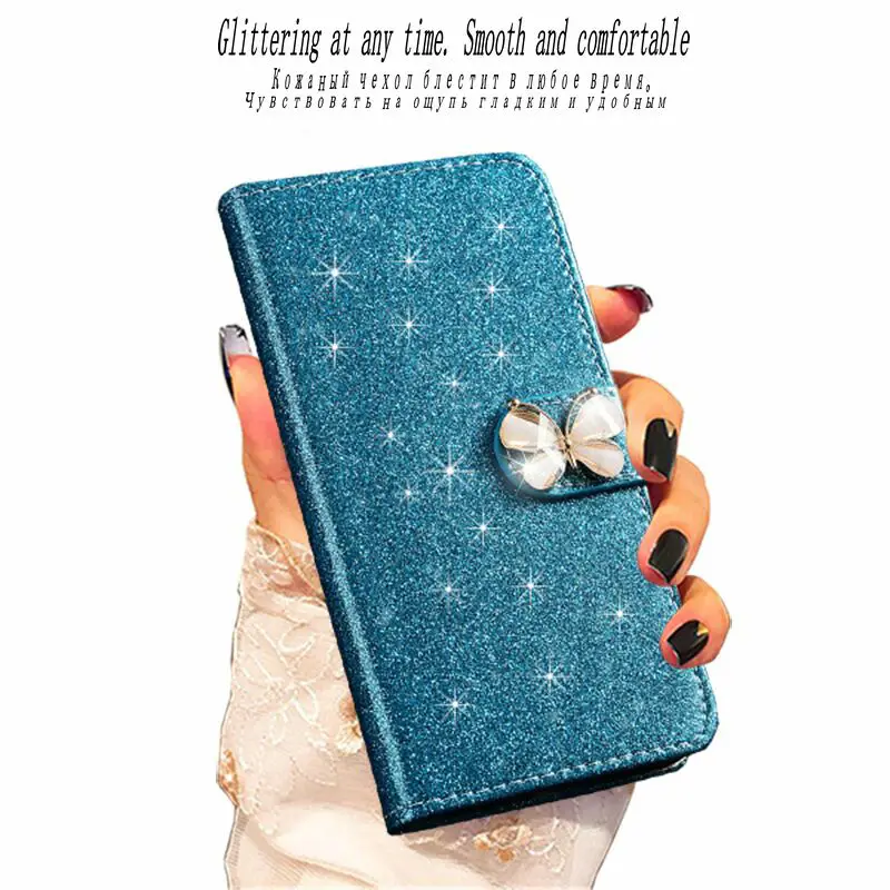 Flip Leather Glitter Phone Case For Nokia 5 6 7 plus 8 1 3.1 Plus 5.1 x5 6.1 6 x6 Luxury Wallet Cover Cases