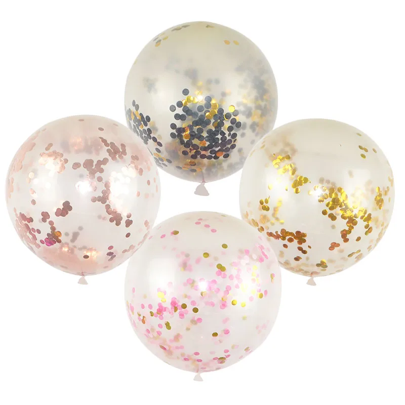 2 Pieces 45cm Clear Confetti Balloon Latex Confetti Ballon Happy