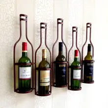 Metall 5 Flasche Geformt Metall Wand Weinregal, hält 5 Weinflaschen