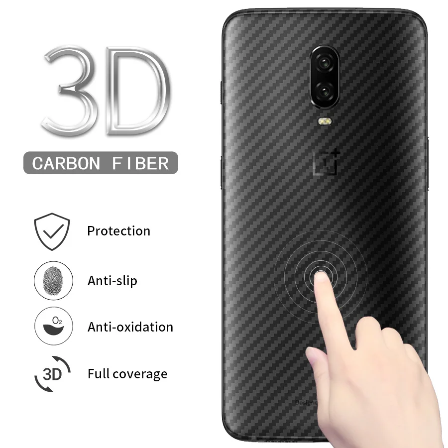 

WOLFPSYCH Soft Back Cover Screen Protector for OnePlus 3 3T 5 5T 6 6T 3D Carbon Fiber Protective Film Sticker