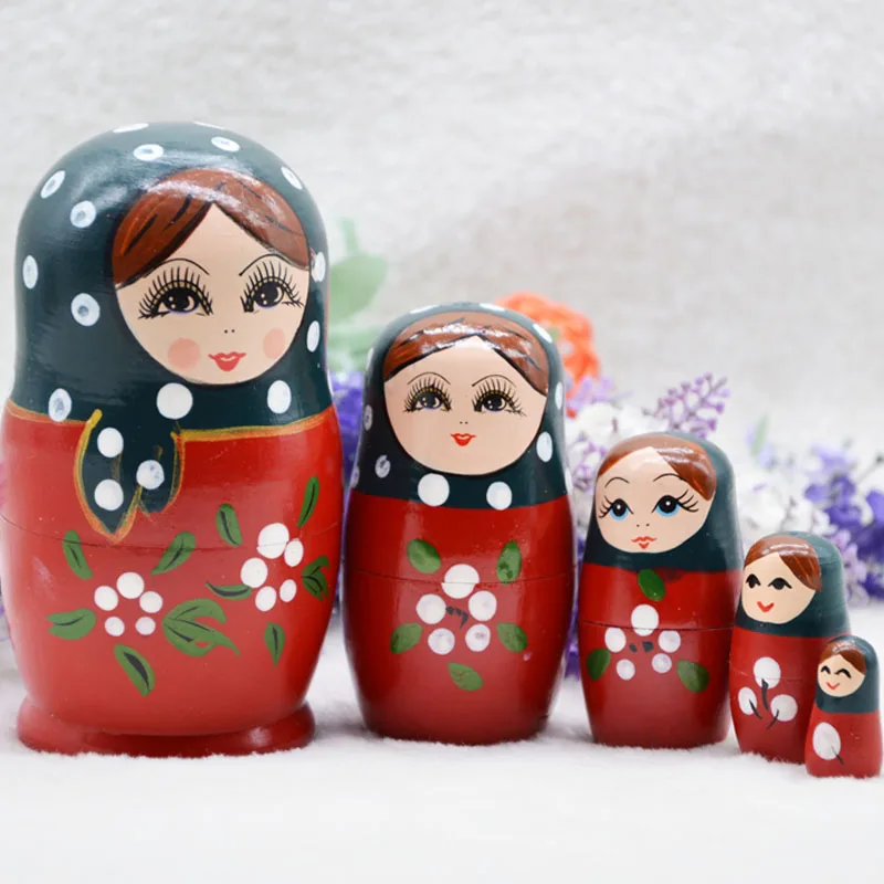 5 слойные русские куклы красные девушки стильная Кукла матрешка креативные