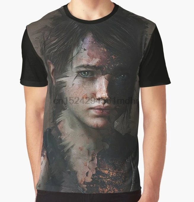 Мужская футболка с принтом Ellie The Last Of Us Portrait короткими рукавами и круглым вырезом