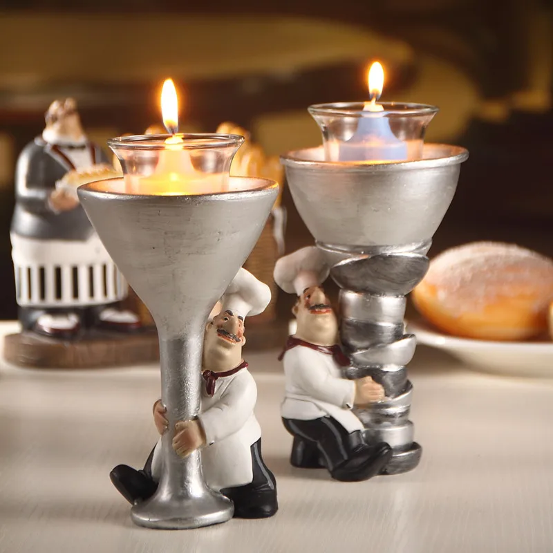 Buy Cute Cook Statue Candle Holder Pair Ornamental
