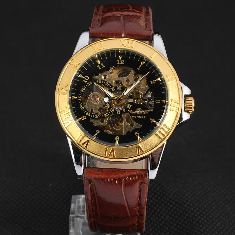 2018 European Fashion Watch In Business Mechanical Leather Strap