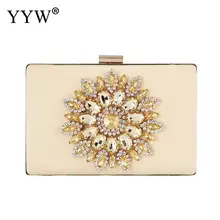 YYW бежевая Женская сумка Роскошные сумки женские сумки дизайнерские горный хрусталь цветочный клатч сумка Sac основная Femme фиолетовая черная красная вечерняя сумка