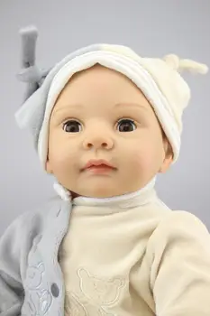 

New Reborn Baby Doll Soft Silicone Vinyl Real Touch Newborn 22''/55cm blink eyes actively bebe play house dolls kids birthday