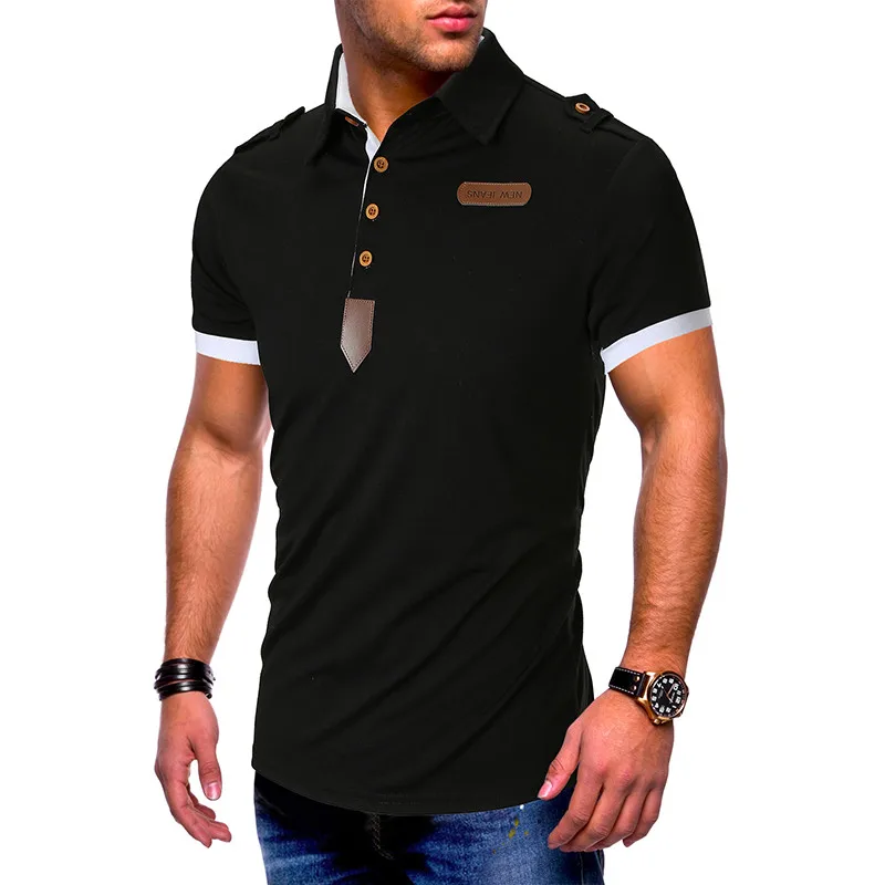 

Polo Shirt Men Summer High Quality Brand Clothing Men Polo Shirt Patchwork Business Casual Solid Male Polo Shirt Short Sleeve