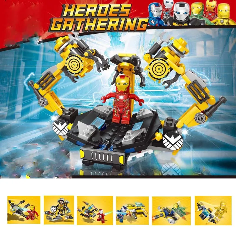 

Marvel Avengers:Endgame Super Heroes Iron Man Unloading Armor DIY building block Toy For Children Christmas gifts