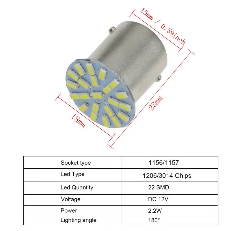 Автомобильный Стайлинг 1 шт. 1156 1157 P21/5 Вт BAY15D 22 SMD 3014 1206 светодиодный автомобильный DRL задний боковой индикатор стоп сигнальные огни COB лампа