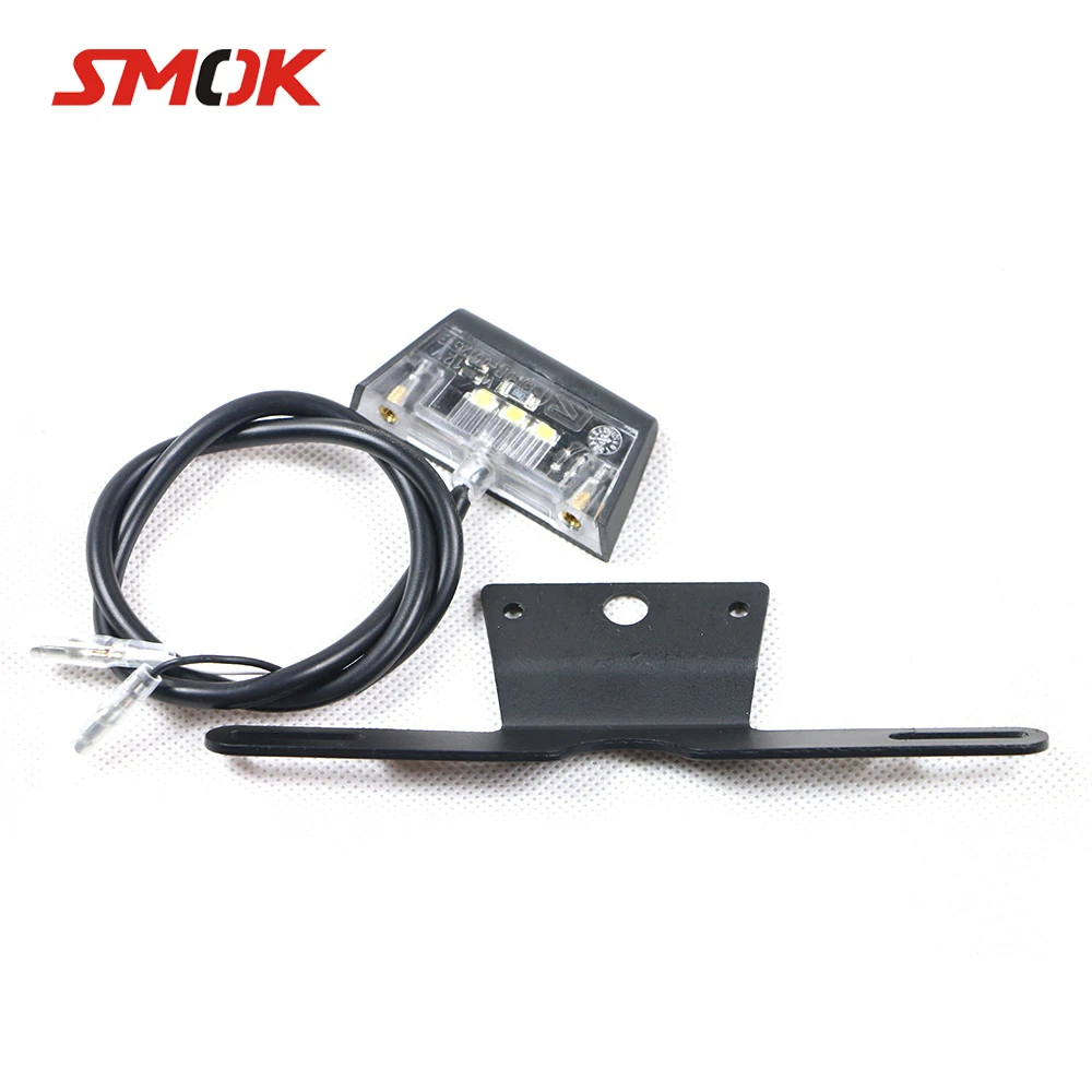 SMOK Motorcycle License Plate Holder LED Light For Yamaha FZ6 Xmax 125 250 300 400 FZ1 Suzuki GSR 600 Tmax 530 500 Honda PCX | Автомобили