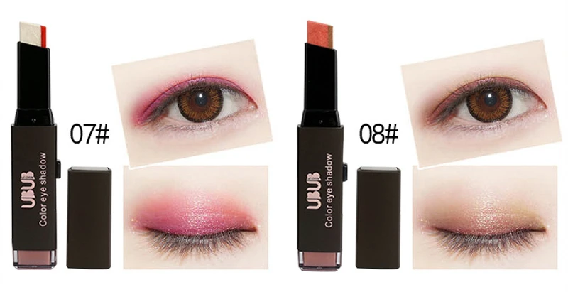 UBUB Eyes Makeup, двойной цвет, бархат, мерцающие тени для век, палочка, цвет земли, тени для век, кремовая ручка, брендовая палитра для макияжа, косметика