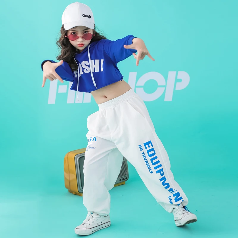 Kids Hip Hop Outfits Cropped Hoodie Sweatshirt Shirt Tops Casual Pants for Girl Dance Costume Wear Ballroom Dancing Clothes