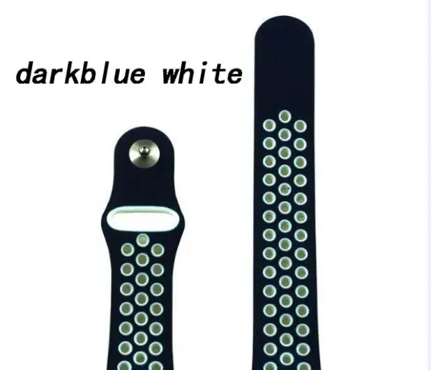 22 мм 20 мм ремешок для samsung gear sport S2 S3 Frontier классический силикон galaxy Watch 42 мм 46 мм Band huami amazfit bip huawei gt 2 - Цвет ремешка: darkblue white