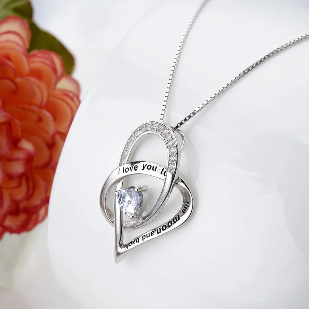 Tuliper Heart Necklaces Bridal Pendant Necklace 925 Sterling Silver Cubic Zircon For Women Party Valentine Jewelry | Украшения и