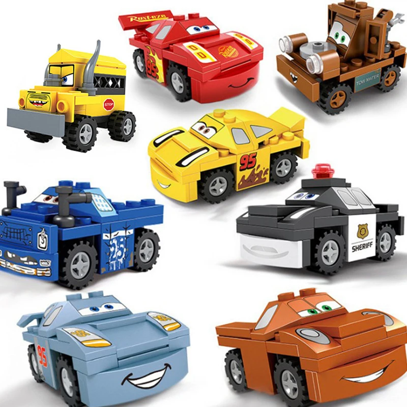 

1pc Random Color 8 Style Racing Car Compatibie Legoing Building Blocks Toy Kit DIY Educational Children Christmas Birthday Gift