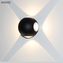 Современный Водонепроницаемый Круглый 6 Вт 12 Вт COB открытый светодиодный настенный светильник IP65 Алюминий Настенные светильники садовый коридор проход крыльц