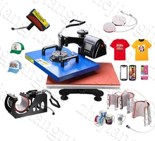 Big Size 32*45CM LCD 8 In 1 Combo Heat Press Machine for Mug/Cap/T Shirt/phone Case Heat Transfer Machine,Sublimation Printer