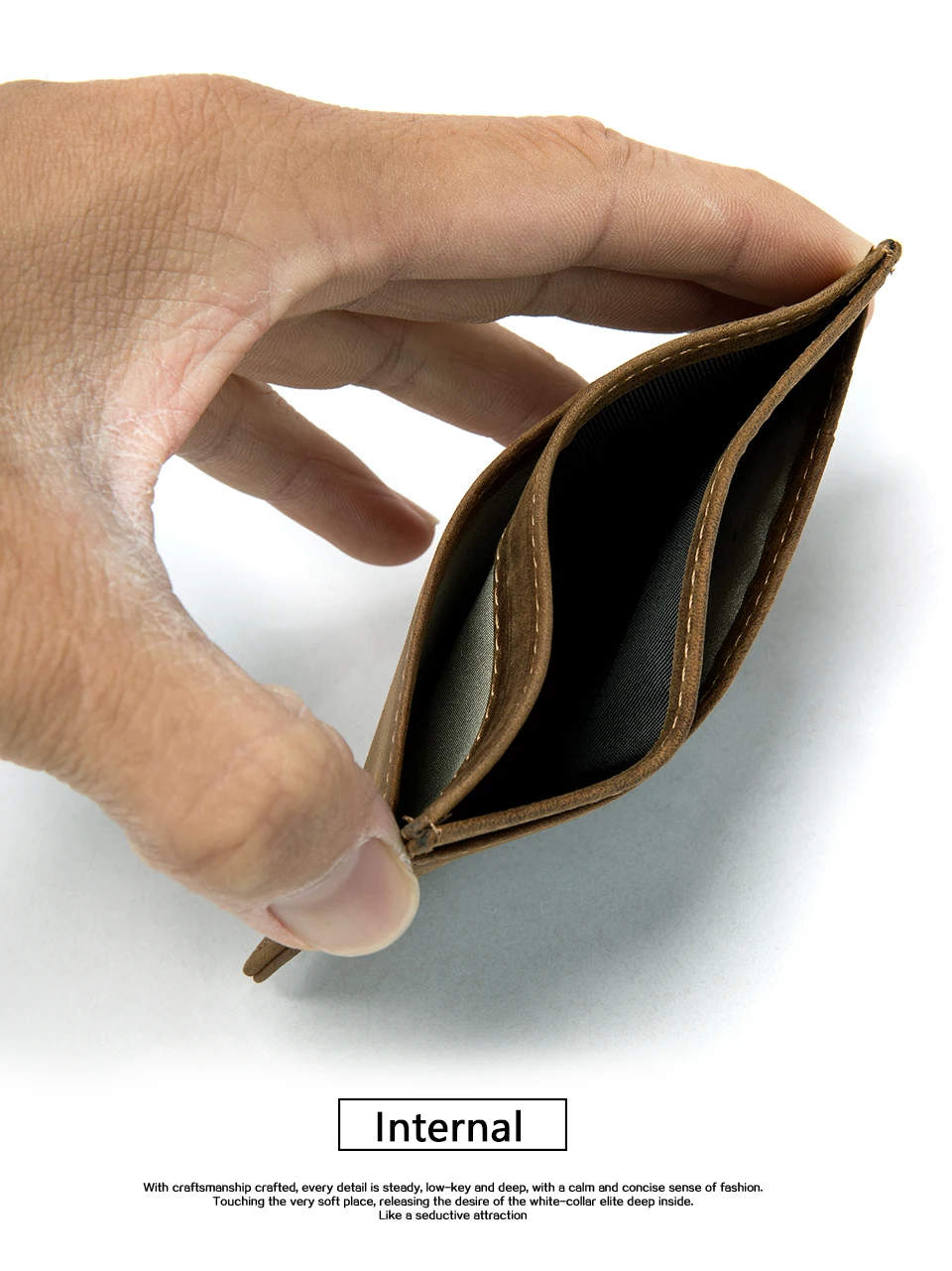Card Holder Leather Genuine for Money Bag Mini Business Credit Card Holder Wallet Men Coin Purse Simple Cards Case 14