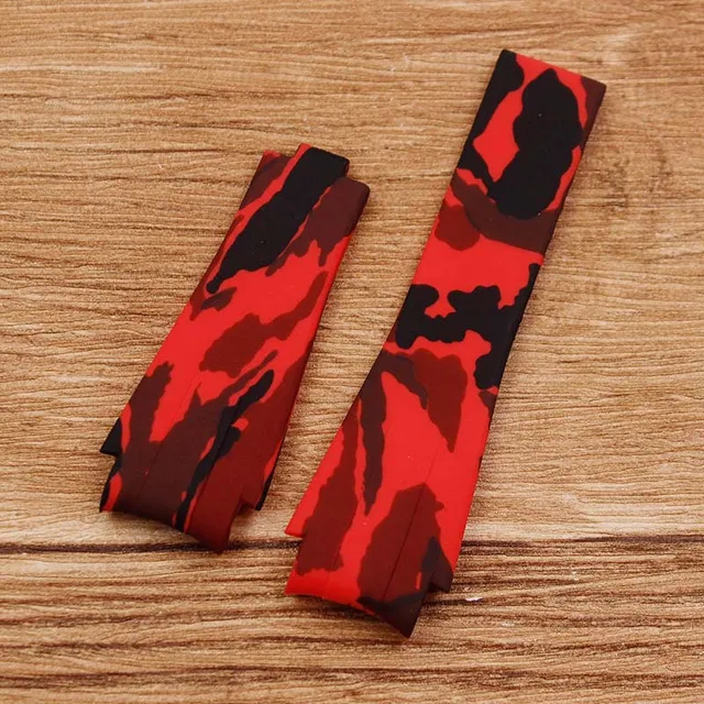 Watch Accessories Applicable for Rolex Diver Rubber Belt Ditongs Imported Silicone Strap Water Ghost Tape 20mm Men's Watch Strap Red Camo