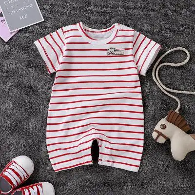 Популярные комплекты повседневной летней одежды для новорожденных мальчиков милый стильный боди из чистого хлопка для маленьких девочек - Цвет: p5