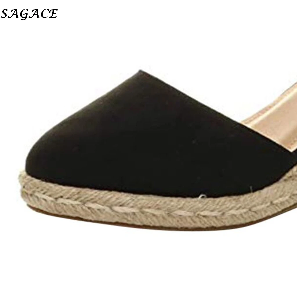 SAGACE/женские босоножки на танкетке Летняя пляжная обувь с ремешком щиколотке