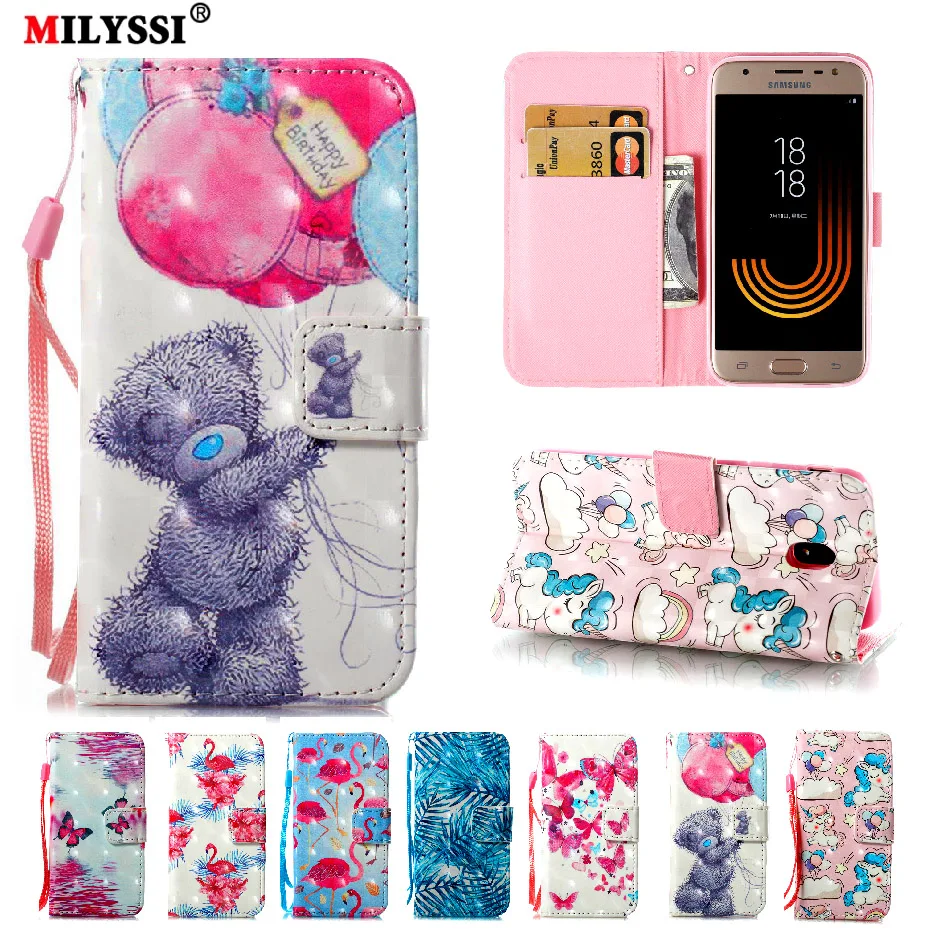 

MILYSSI 3D Vision Painted Pattern PU Leather Phone Case For Samsung galaxy J5 2017 J530 Wallet Cover Case with Stand Card slot