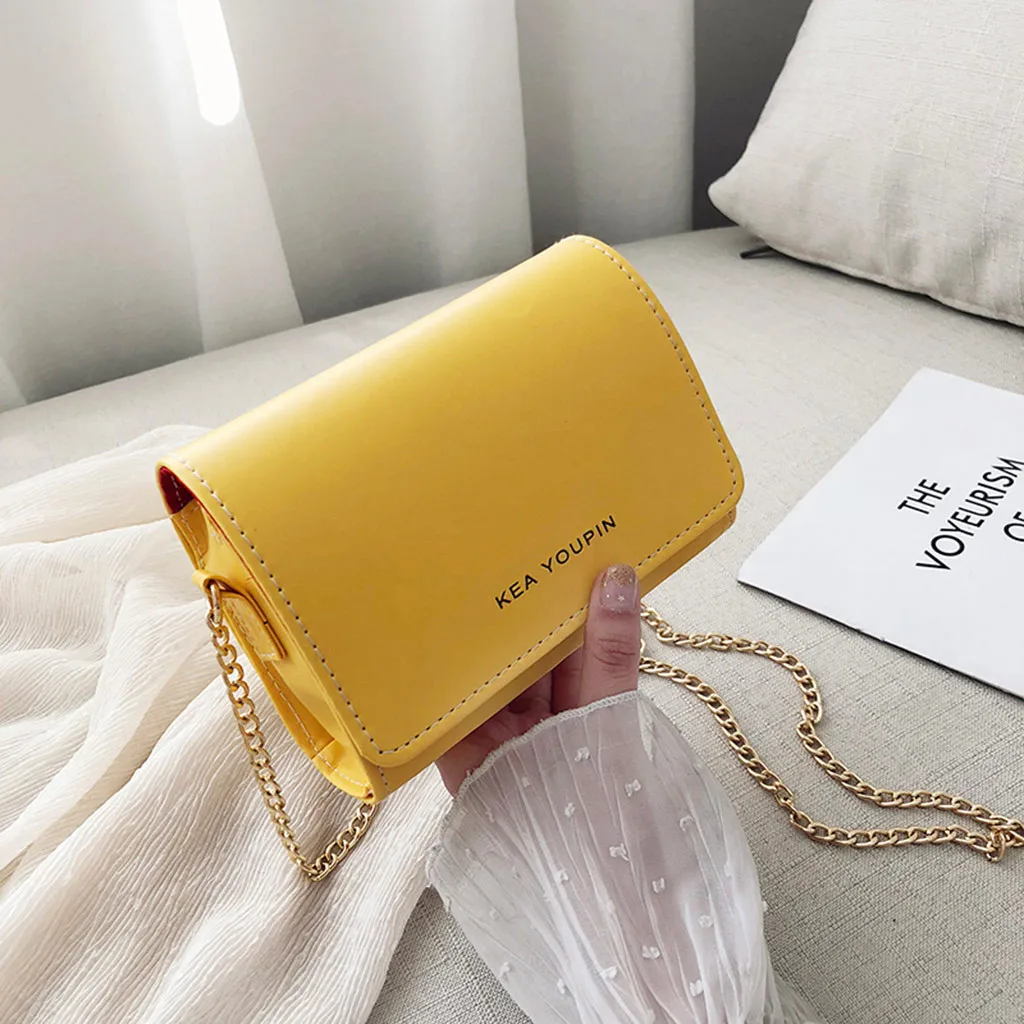 2019 the new Messenger Bag Women's bag Solid Color Casual Wild Square Bag Trend Single Shoulder Messenger