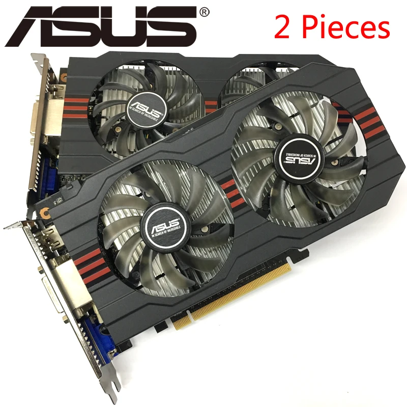 Оригинальная графическая карта ASUS 2 шт. GTX 750 Ti Гб бит GDDR5 видеокарты для nVIDIA Geforce 750Ti