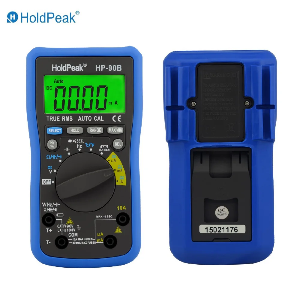 

Multimerto DigitalHoldPeak HP-90B True RMS Digital Multimeter Auto Range Max/Min and Battery Tester with Temperature Unit Select